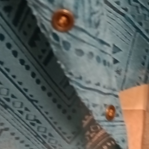 FINAL PRICE alfred dunner teal sheer 2-pc jacket set w brown trim & buttons 14 - Picture 10 of 12